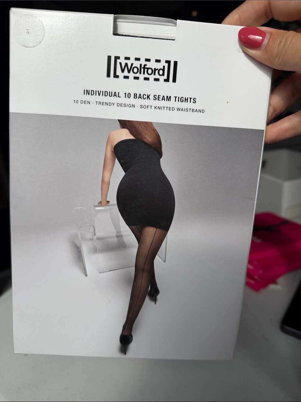 Wolford Black Back-Seam Sheer Tights
